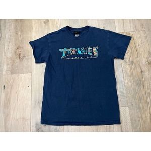 Vintage Thrasher Magazine Cats Egyptian Graphic T Shirt Navy Medium